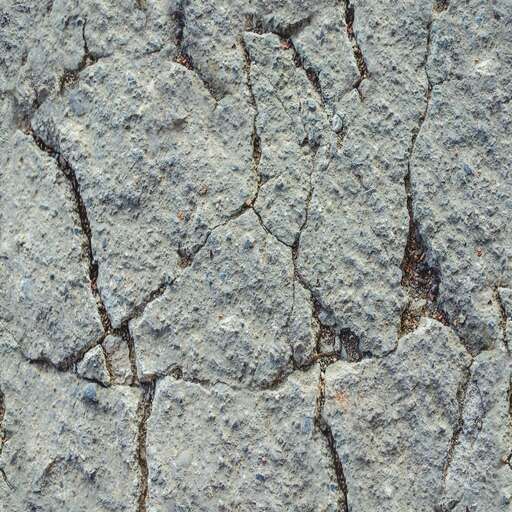 Cracked concrete is a royalty-free texture in the category: seamless pot tileable concrete crack pattern