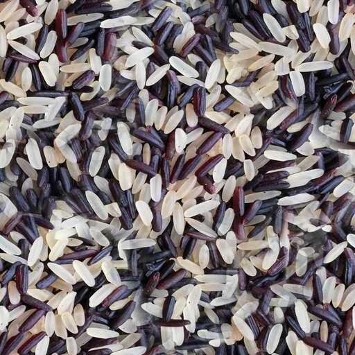 White black rice is a royalty-free texture in the category: seamless pot tileable white food black rice pattern